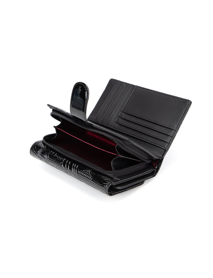 AMIRA MEDIUM PATENT LEATHER WALLET WITH RFID-WSF4502-BLK
