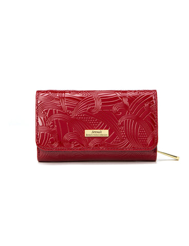 AMIRA MEDIUM PATENT LEATHER WALLET WITH RFID- WSF4502-RED- NEW IN