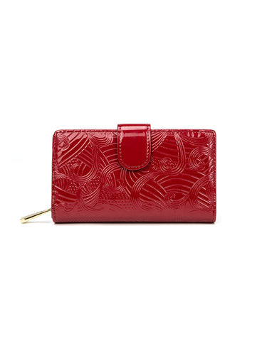 AMIRA MEDIUM PATENT LEATHER WALLET WITH RFID- WSF4502-RED- NEW IN