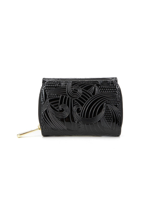 AMIRA SML PATENT LEATHER WALLET WITH RFID- WSF4503-BLK