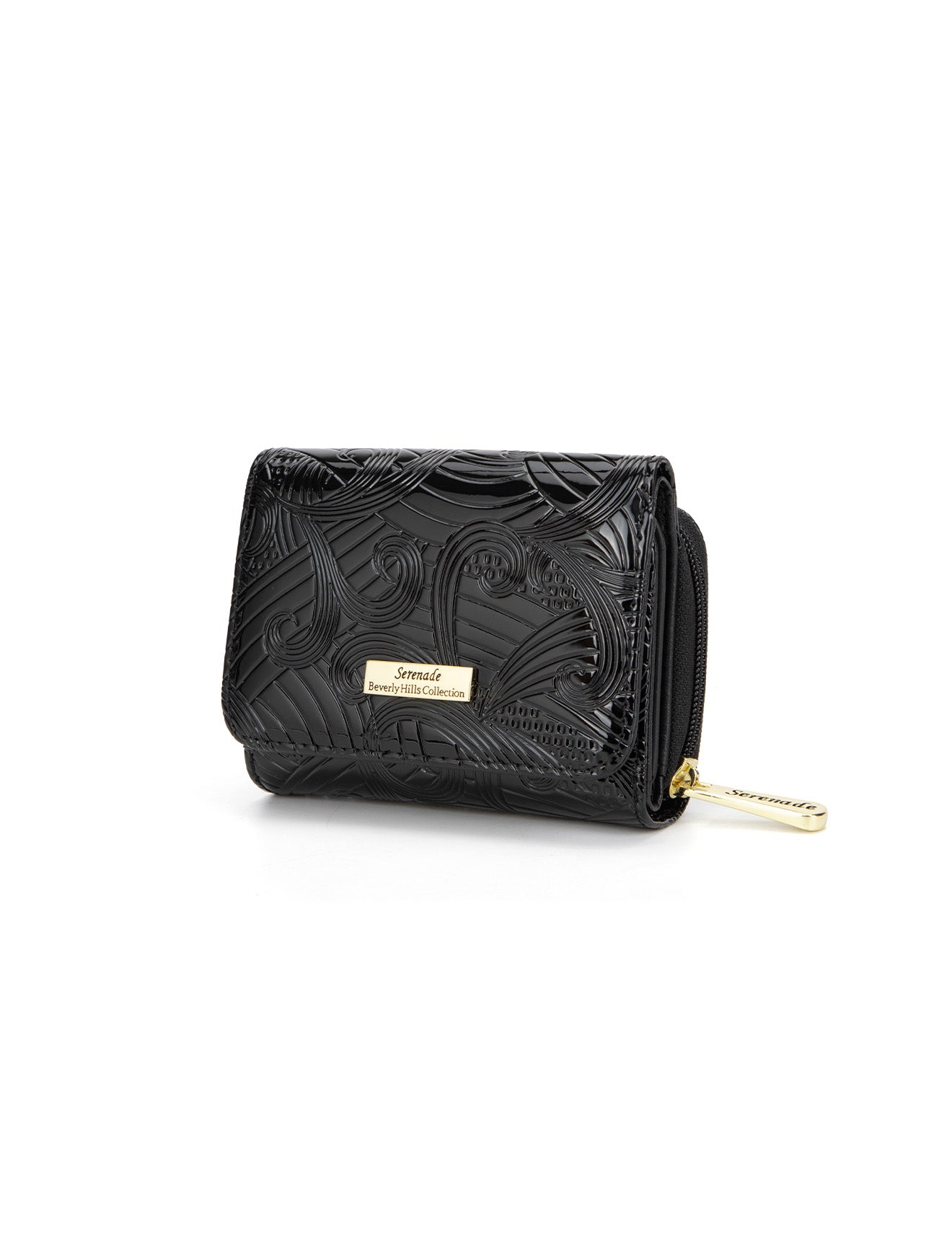 AMIRA SML PATENT LEATHER WALLET WITH RFID- WSF4503-BLK
