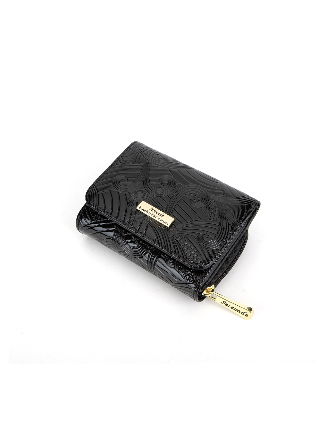 AMIRA SML PATENT LEATHER WALLET WITH RFID- WSF4503-BLK