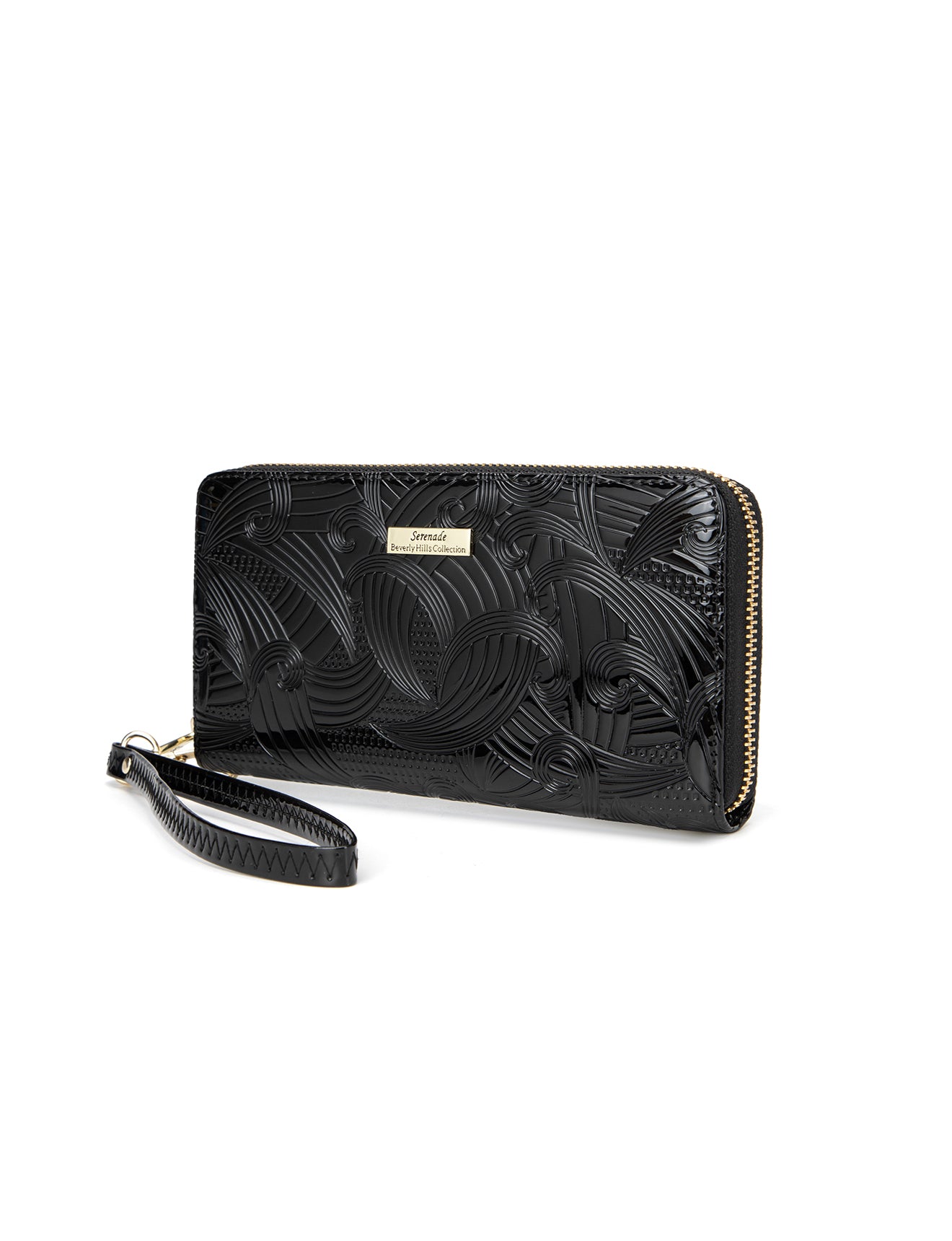 AMIRA ZIP AROUND LEATHER RFID WALLET- WSF4516-BLK