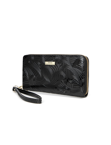 AMIRA ZIP AROUND LEATHER RFID WALLET- WSF4516-BLK- NEW IN