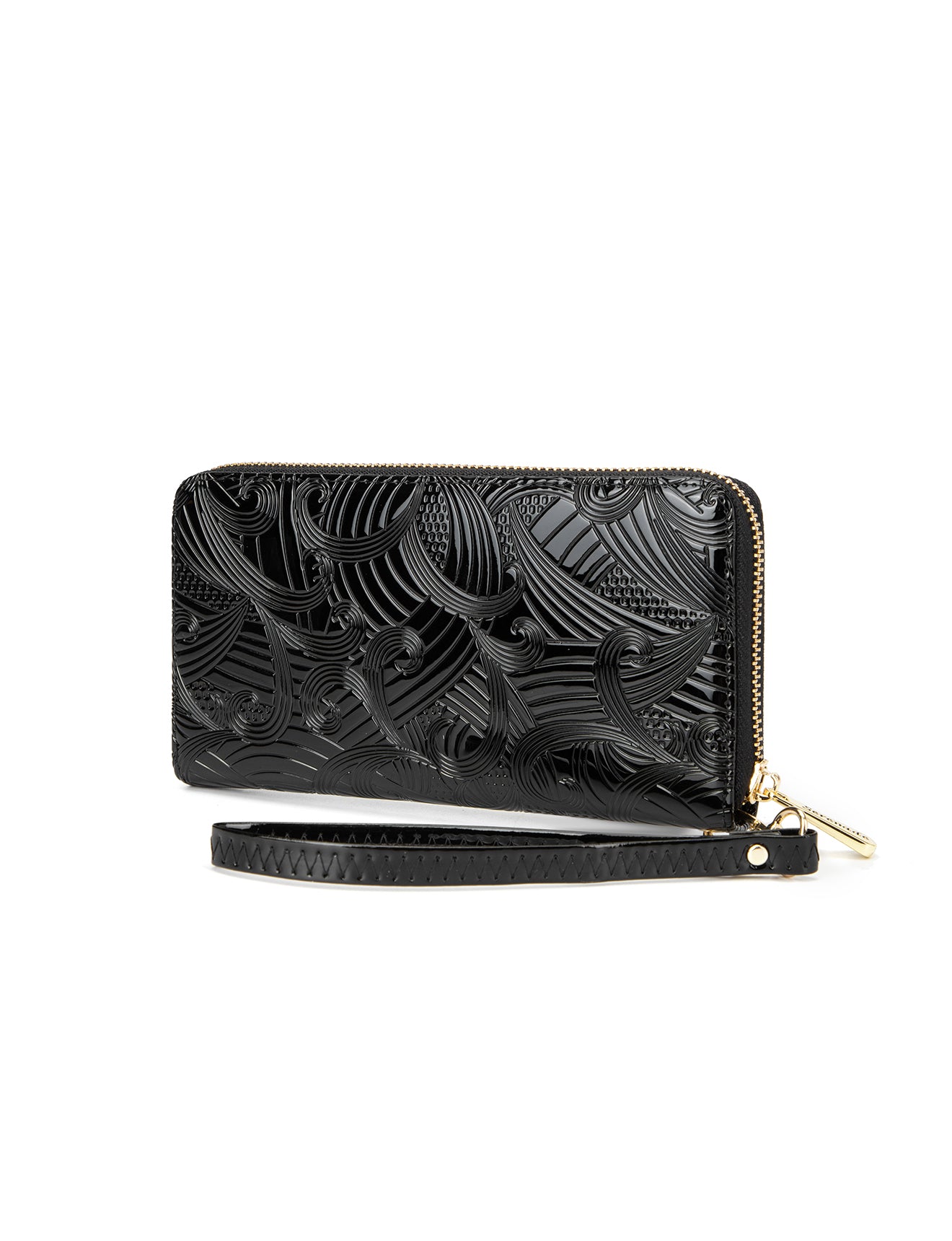 AMIRA ZIP AROUND LEATHER RFID WALLET- WSF4516-BLK