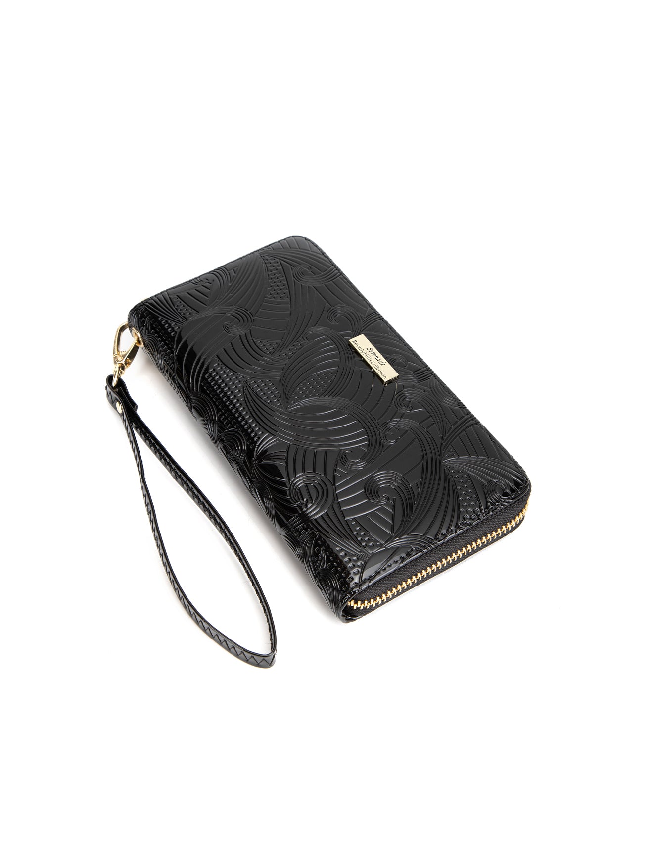 AMIRA ZIP AROUND LEATHER RFID WALLET- WSF4516-BLK