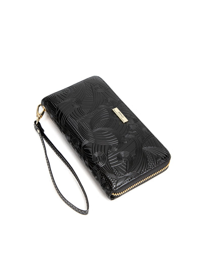 AMIRA ZIP AROUND LEATHER RFID WALLET- WSF4516-BLK