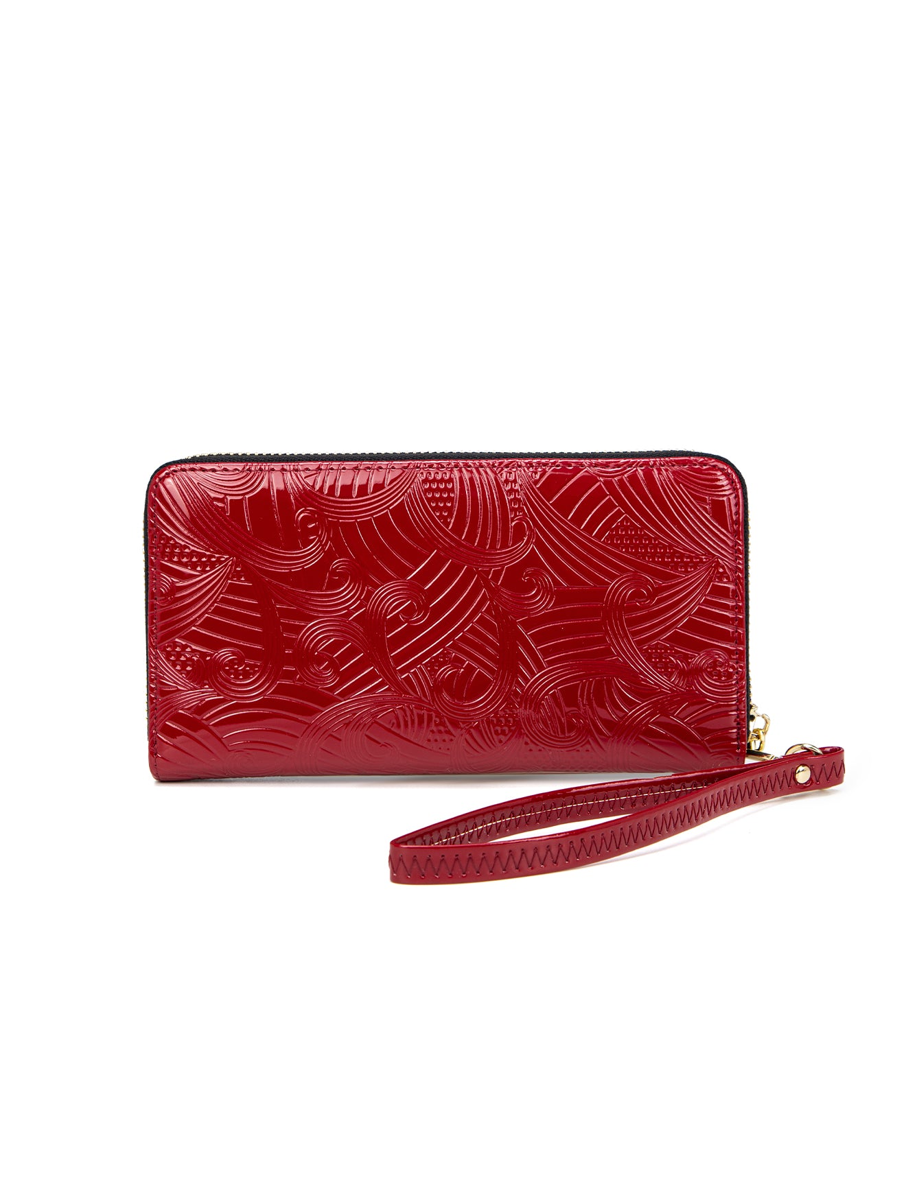 AMIRA ZIP AROUND LEATHER RFID WALLET- WSF4516-RED- NEW IN