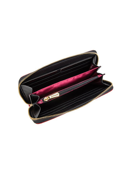 AMIRA ZIP AROUND LEATHER RFID WALLET- WSF4516-RED- NEW IN