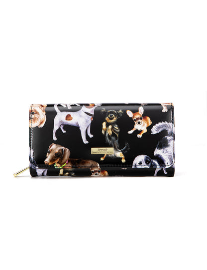 LETS PAWTY LARGE PATENT LEATHER WALLET WITH RFID- WSF5001- NEW IN