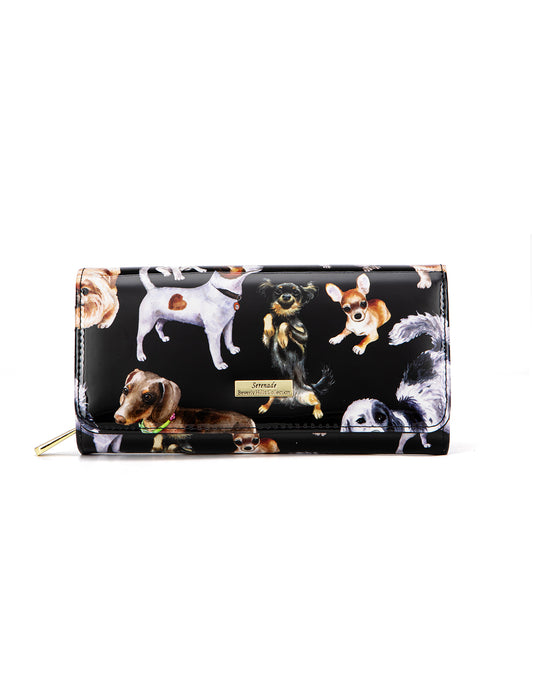 LETS PAWTY LARGE PATENT LEATHER WALLET WITH RFID- WSF5001- NEW IN