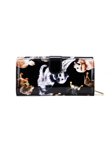 LETS PAWTY LARGE PATENT LEATHER WALLET WITH RFID- WSF5001- NEW IN