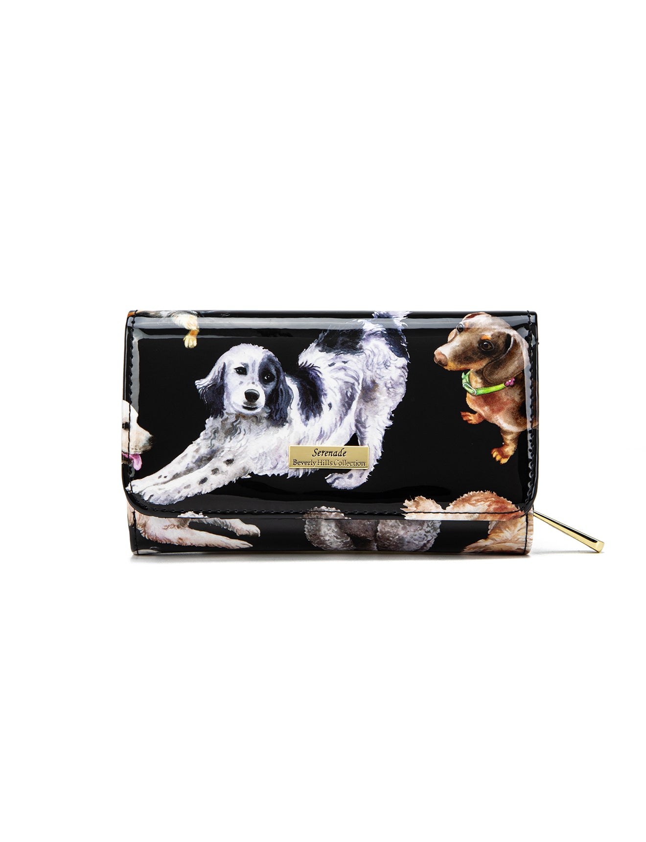 LETS PAWTY MEDIUM PATENT LEATHER WALLET WITH RFID- WSF5002- NEW IN