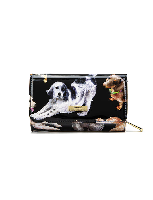LETS PAWTY MEDIUM PATENT LEATHER WALLET WITH RFID- WSF5002- NEW IN