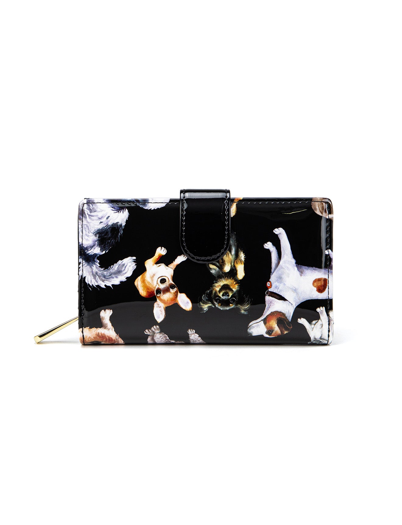LETS PAWTY MEDIUM PATENT LEATHER WALLET WITH RFID- WSF5002- NEW IN