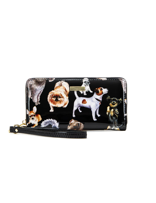 LETS PAWTY ZIP AROUND LEATHER RFID WALLET- WSF5016- NEW IN