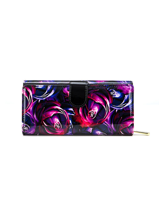 AMETHYST ROSE LARGE  PATENT LEATHER WALLET WITH RFID- WSF5301- NEW IN