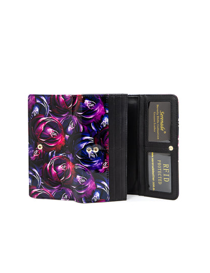 AMETHYST ROSE LARGE  PATENT LEATHER WALLET WITH RFID- WSF5301- NEW IN