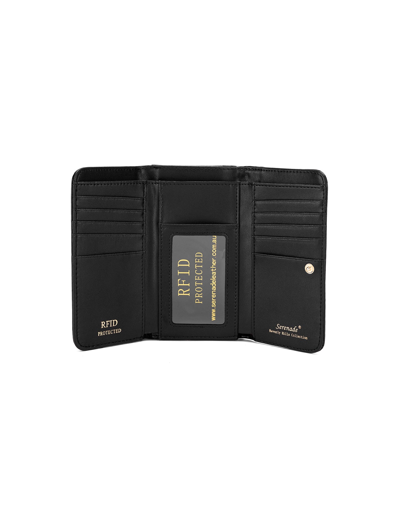 CAROLINA MEDIUM PATENT LEATHER WALLET WITH RFID - BLACK
