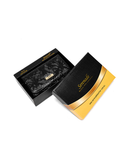 CAROLINA MEDIUM PATENT LEATHER WALLET WITH RFID - BLACK