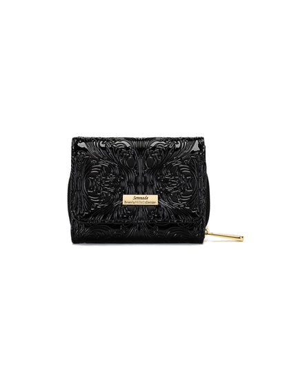 CAROLINA SMALL PATENT LEATHER WALLET WITH RFID - BLACK