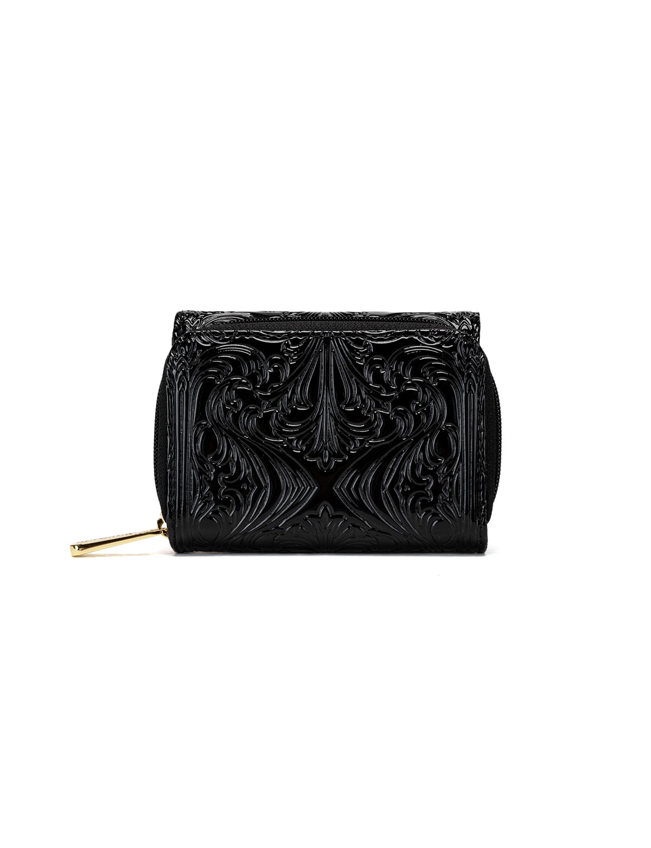 CAROLINA SMALL PATENT LEATHER WALLET WITH RFID - BLACK