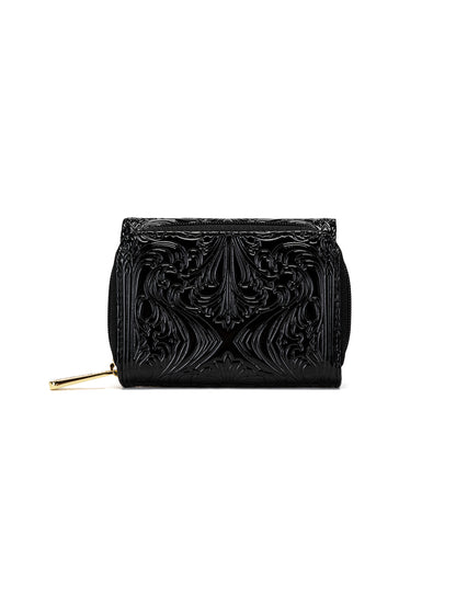 CAROLINA SMALL PATENT LEATHER WALLET WITH RFID - BLACK