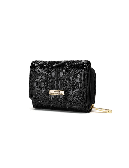 CAROLINA SMALL PATENT LEATHER WALLET WITH RFID - BLACK