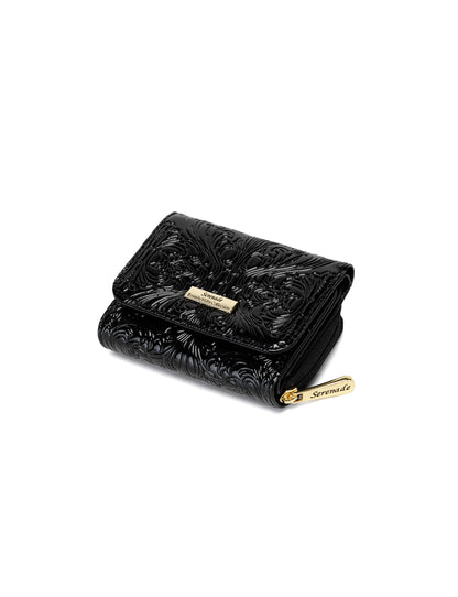 CAROLINA SMALL PATENT LEATHER WALLET WITH RFID - BLACK