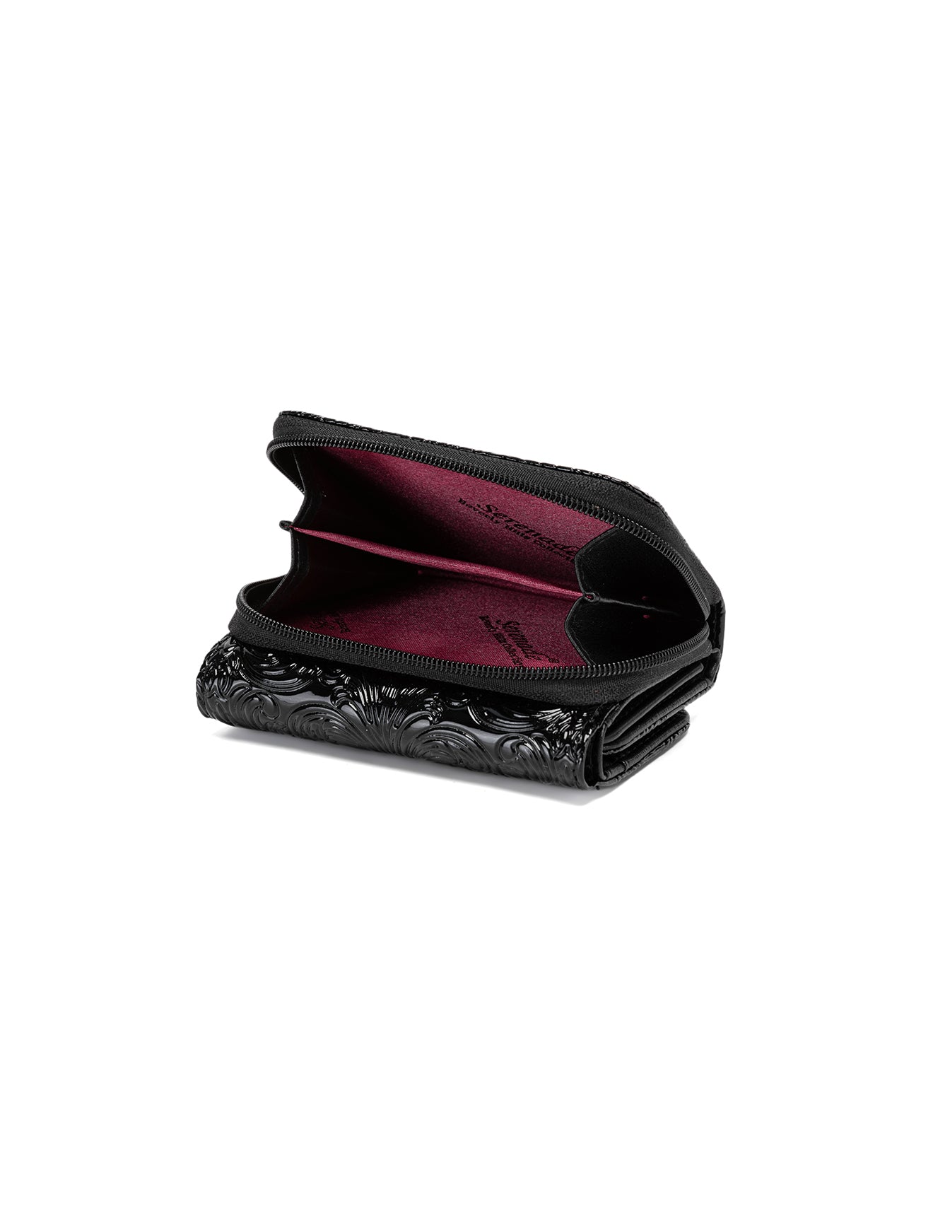 CAROLINA SMALL PATENT LEATHER WALLET WITH RFID - BLACK