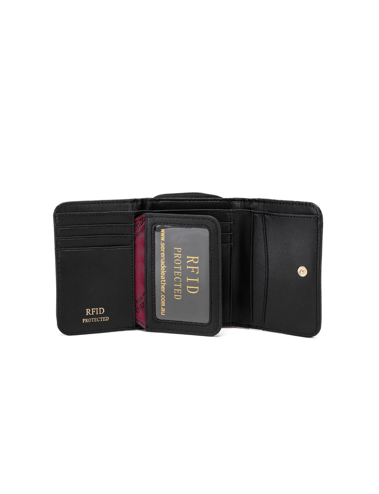 CAROLINA SMALL PATENT LEATHER WALLET WITH RFID - BLACK