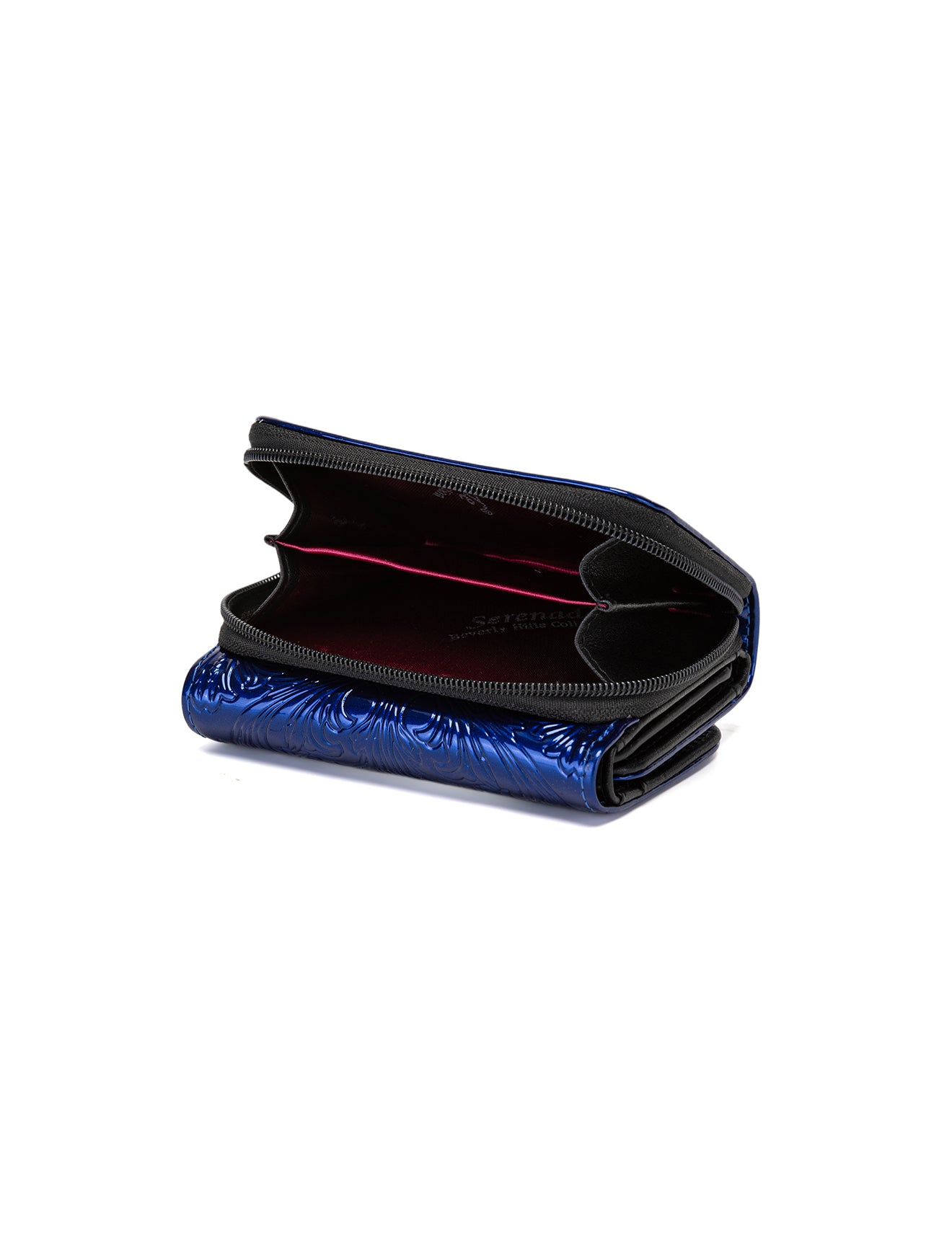 CAROLINA SMALL PATENT LEATHER WALLET WITH RFID - BLUE