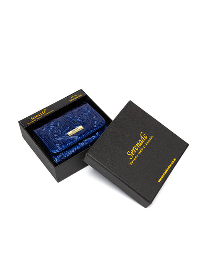 CAROLINA SMALL PATENT LEATHER WALLET WITH RFID - BLUE