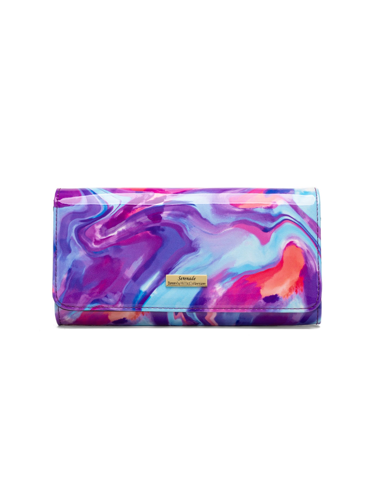 AURORA LARGE PATENT LEATHER WALLET WITH RFID - SPRING PASTELS