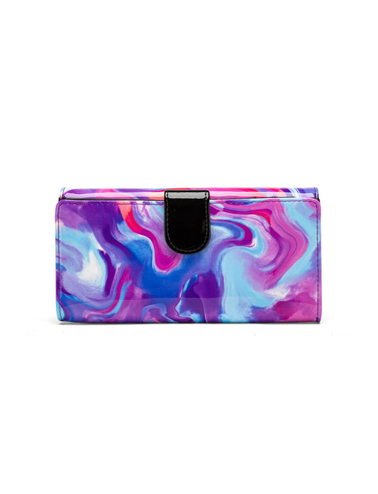 AURORA LARGE PATENT LEATHER WALLET WITH RFID - SPRING PASTELS