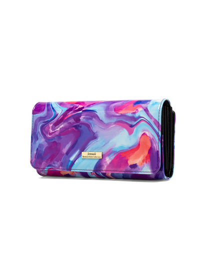 AURORA LARGE PATENT LEATHER WALLET WITH RFID - SPRING PASTELS