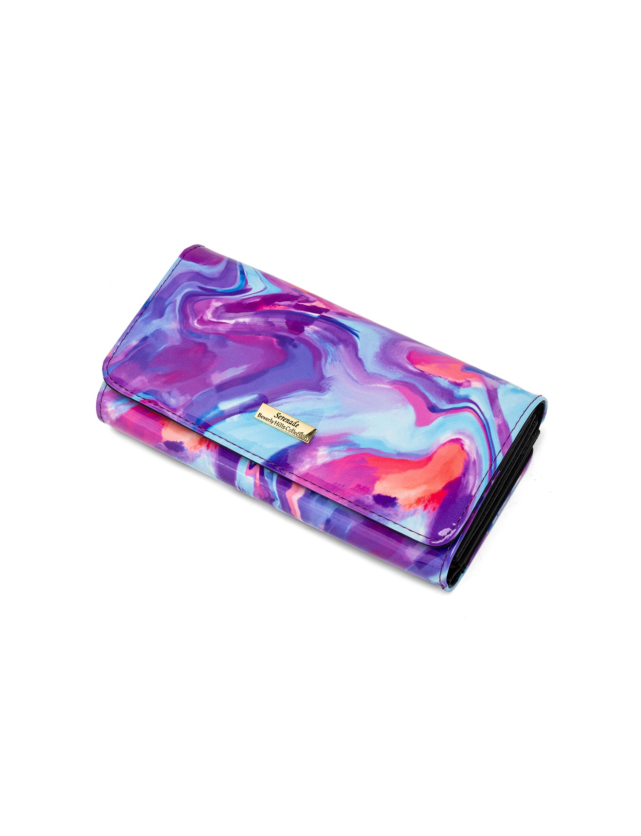 AURORA LARGE PATENT LEATHER WALLET WITH RFID - SPRING PASTELS