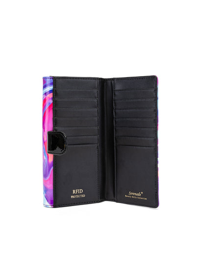 AURORA LARGE PATENT LEATHER WALLET WITH RFID - SPRING PASTELS