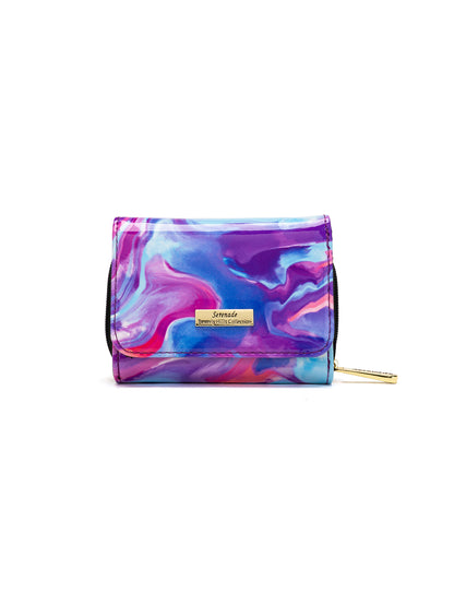 AURORA SMALL PATENT LEATHER WALLET WITH RFID - SPRING PASTELS
