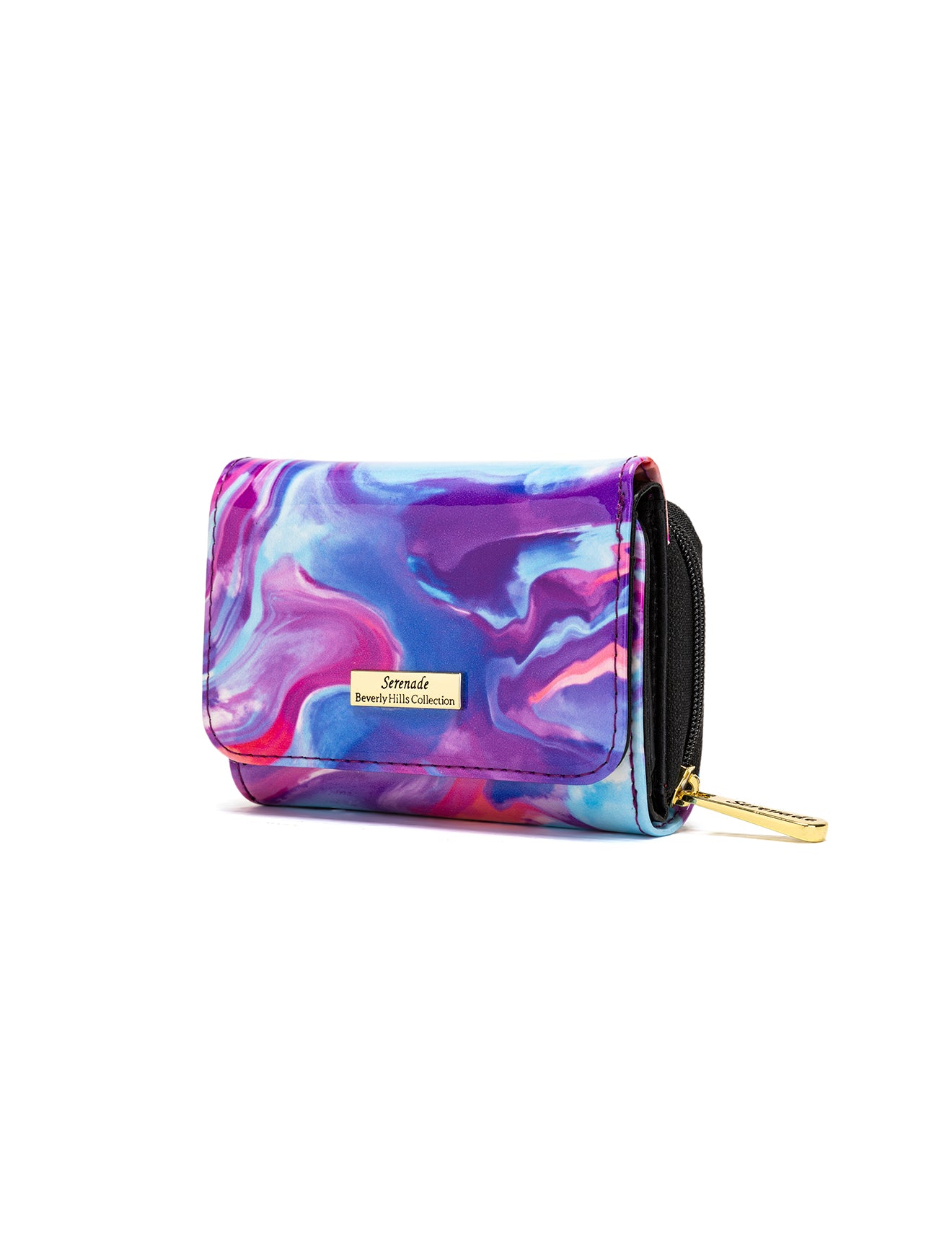 AURORA SMALL PATENT LEATHER WALLET WITH RFID - SPRING PASTELS