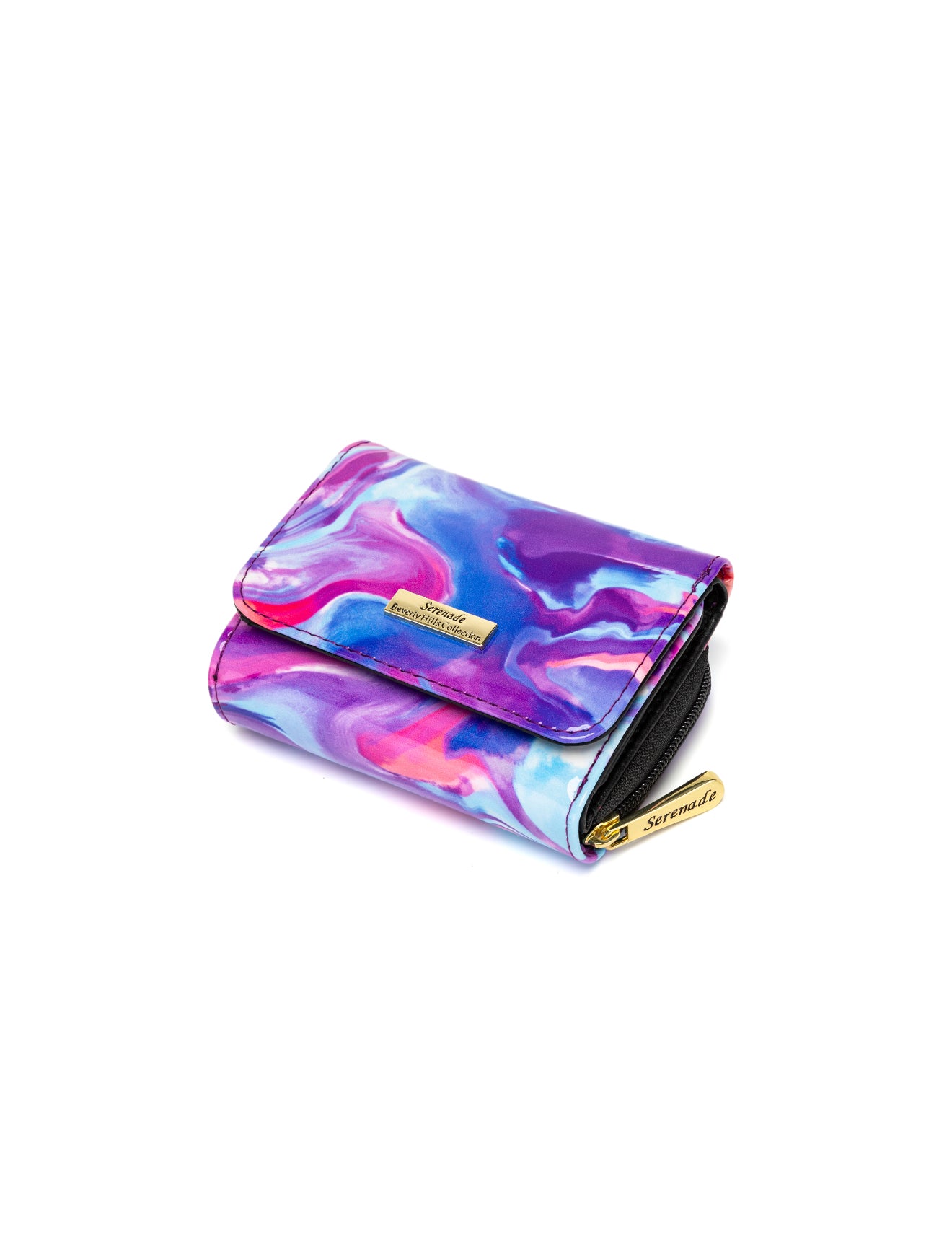 AURORA SMALL PATENT LEATHER WALLET WITH RFID - SPRING PASTELS