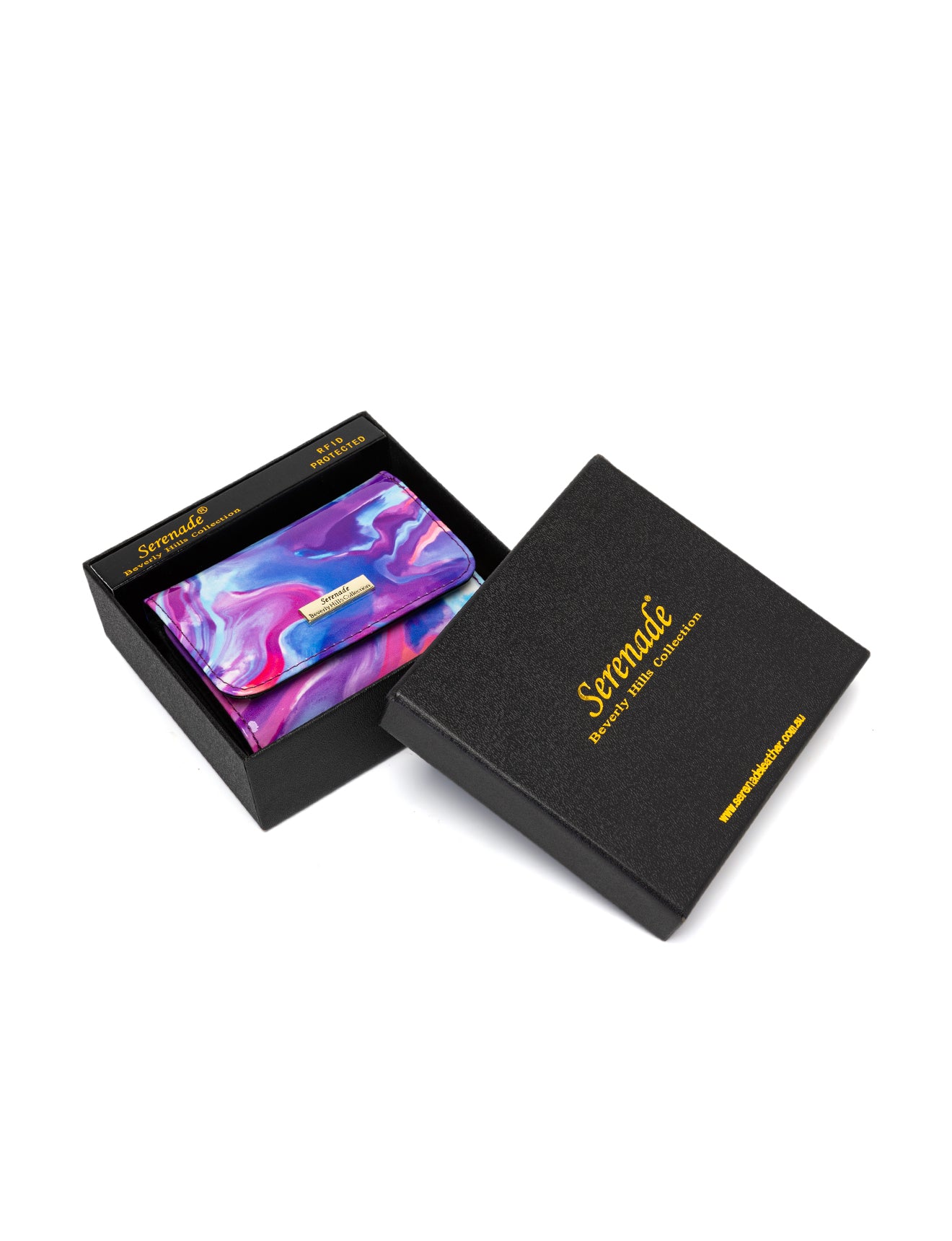 AURORA SMALL PATENT LEATHER WALLET WITH RFID - SPRING PASTELS