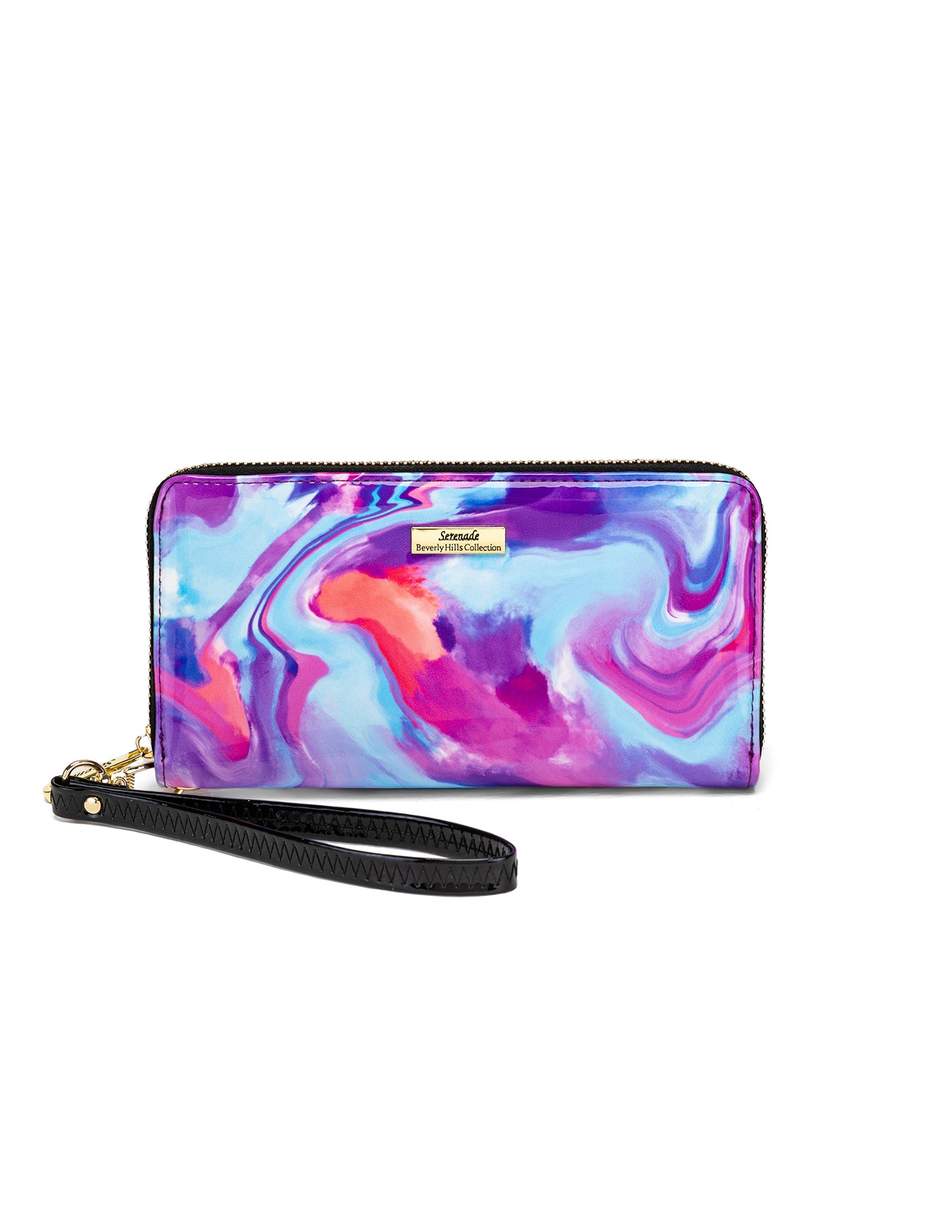 AURORA ZIP AROUND PATENT LEATHER WALLET WITH RFID - SPRING PASTELS