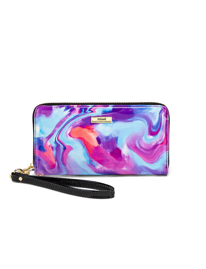 AURORA ZIP AROUND PATENT LEATHER WALLET WITH RFID - SPRING PASTELS