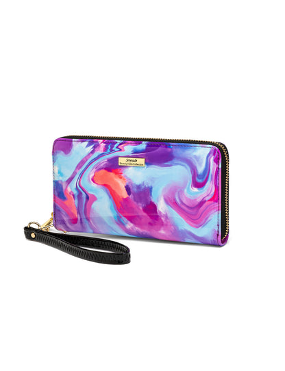 AURORA ZIP AROUND PATENT LEATHER WALLET WITH RFID - SPRING PASTELS