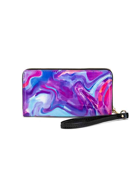 AURORA ZIP AROUND PATENT LEATHER WALLET WITH RFID - SPRING PASTELS