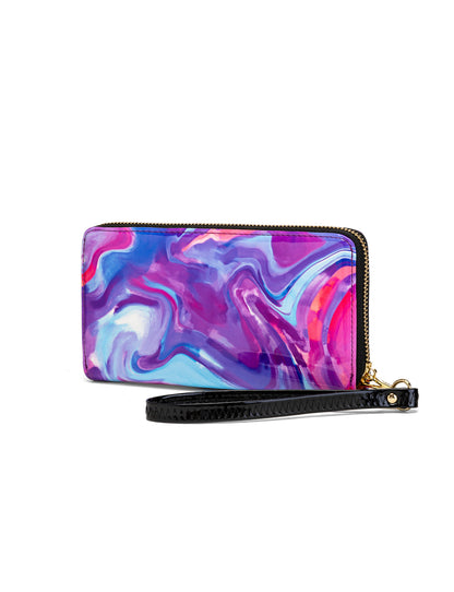 AURORA ZIP AROUND PATENT LEATHER WALLET WITH RFID - SPRING PASTELS