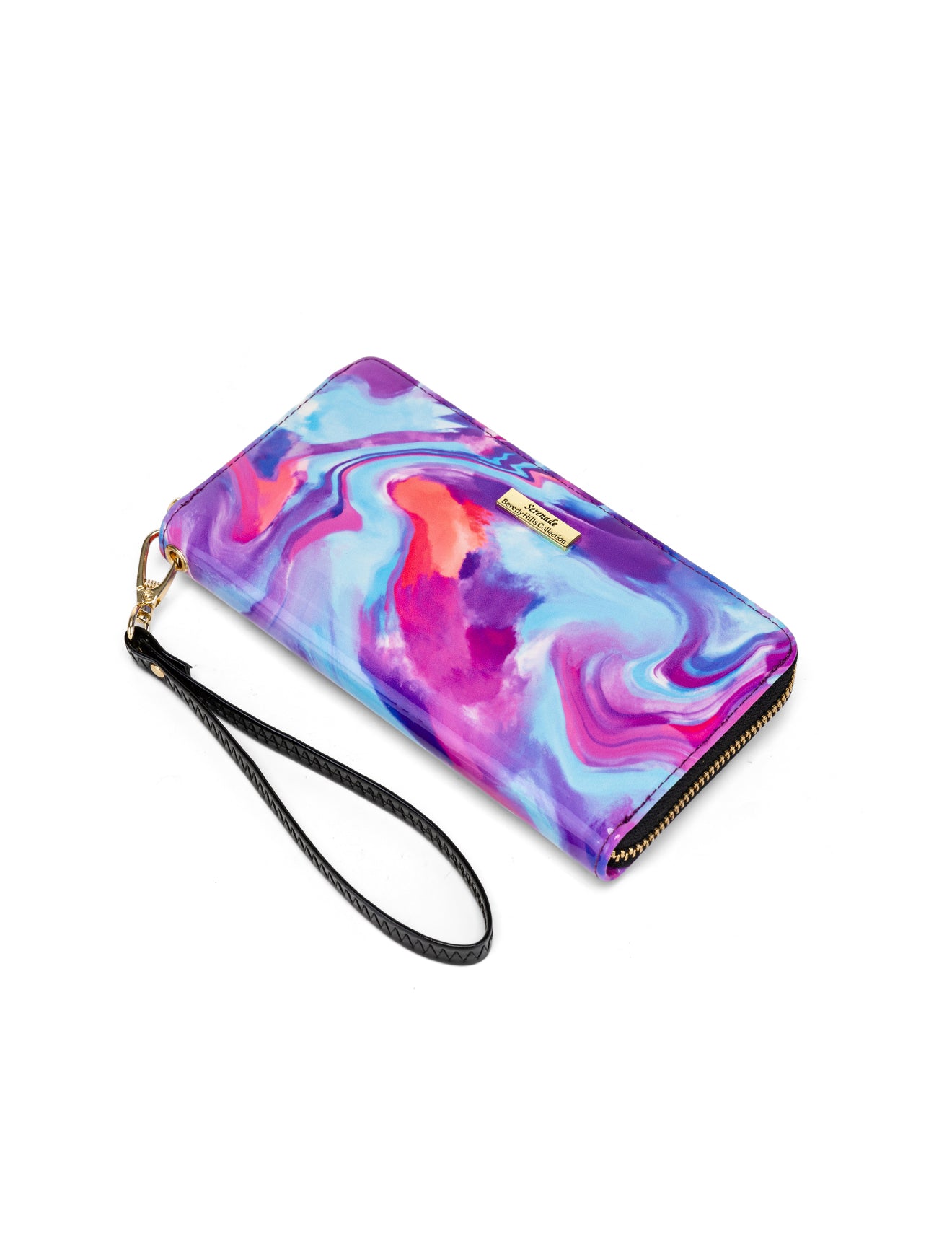 AURORA ZIP AROUND PATENT LEATHER WALLET WITH RFID - SPRING PASTELS