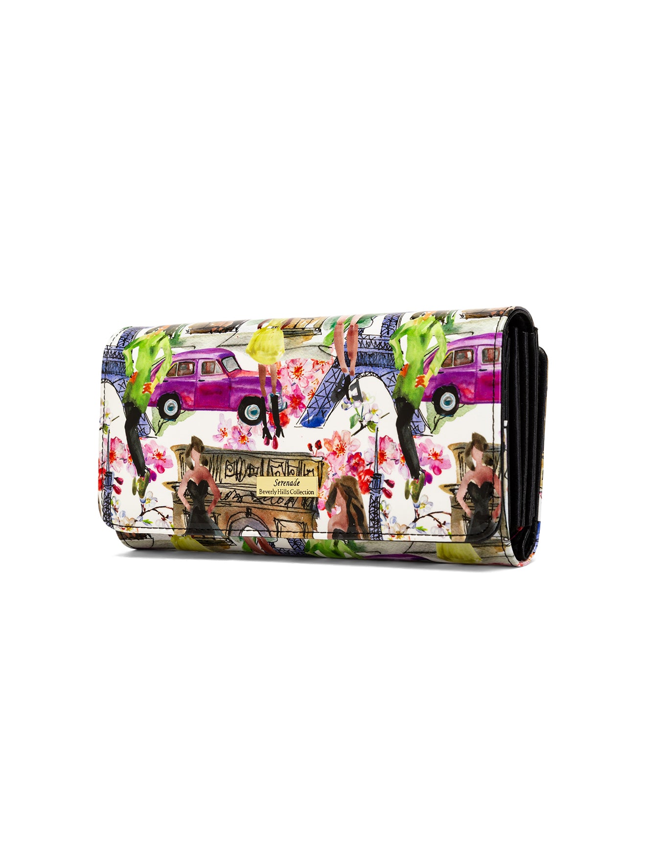 PARIS LARGE PATENT LEATHER WALLET WITH RFID WITH RFID - PARIS PRINT