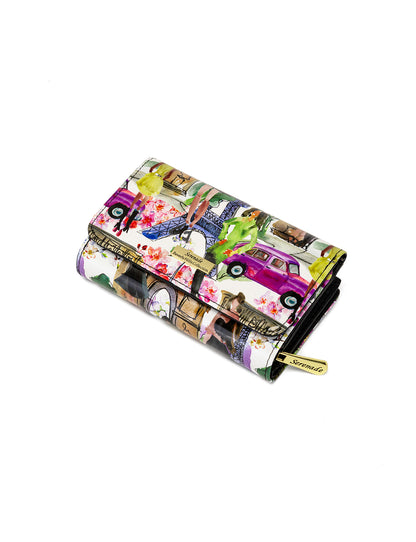 PARIS MEDIUM PATENT LEATHER WALLET WITH RFID WITH RFID - PARIS PRINT